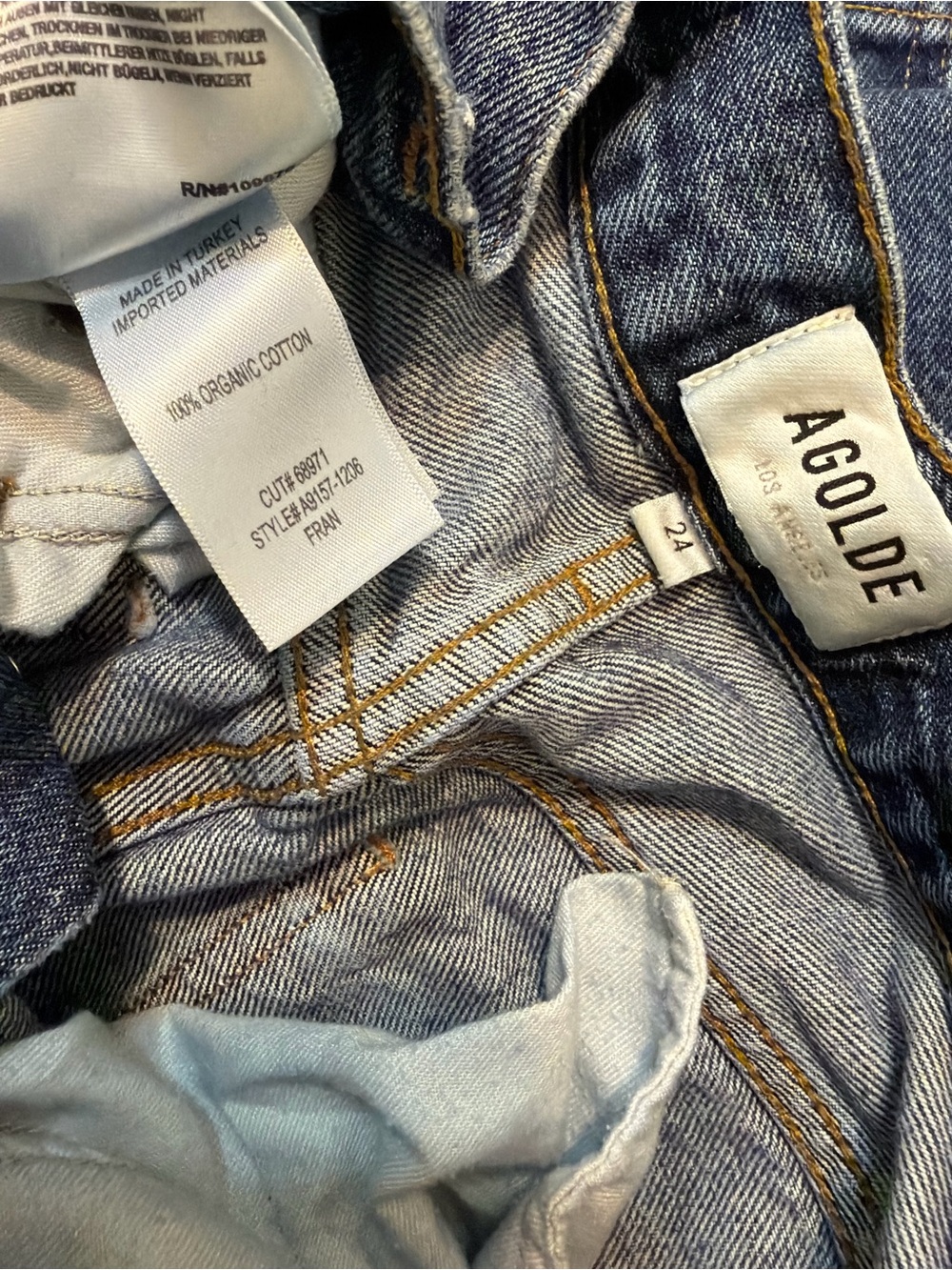 AGOLDE Fran Low Slung Easy Straight Jeans Size 24 - Picture 4 of 4